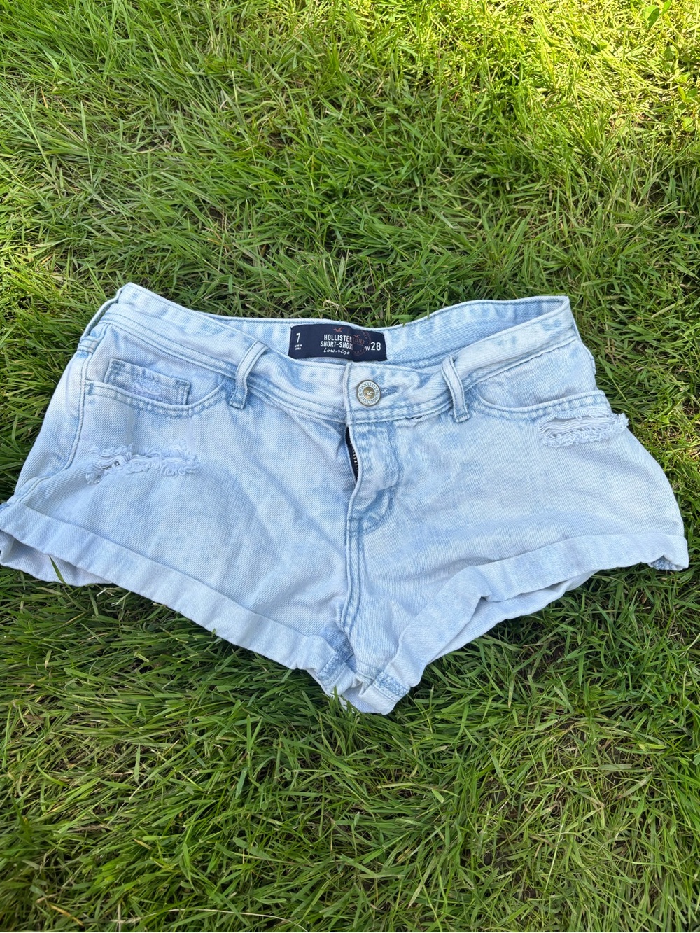 Hollister Pale Blue Denim Cutoff Shorts - Women's